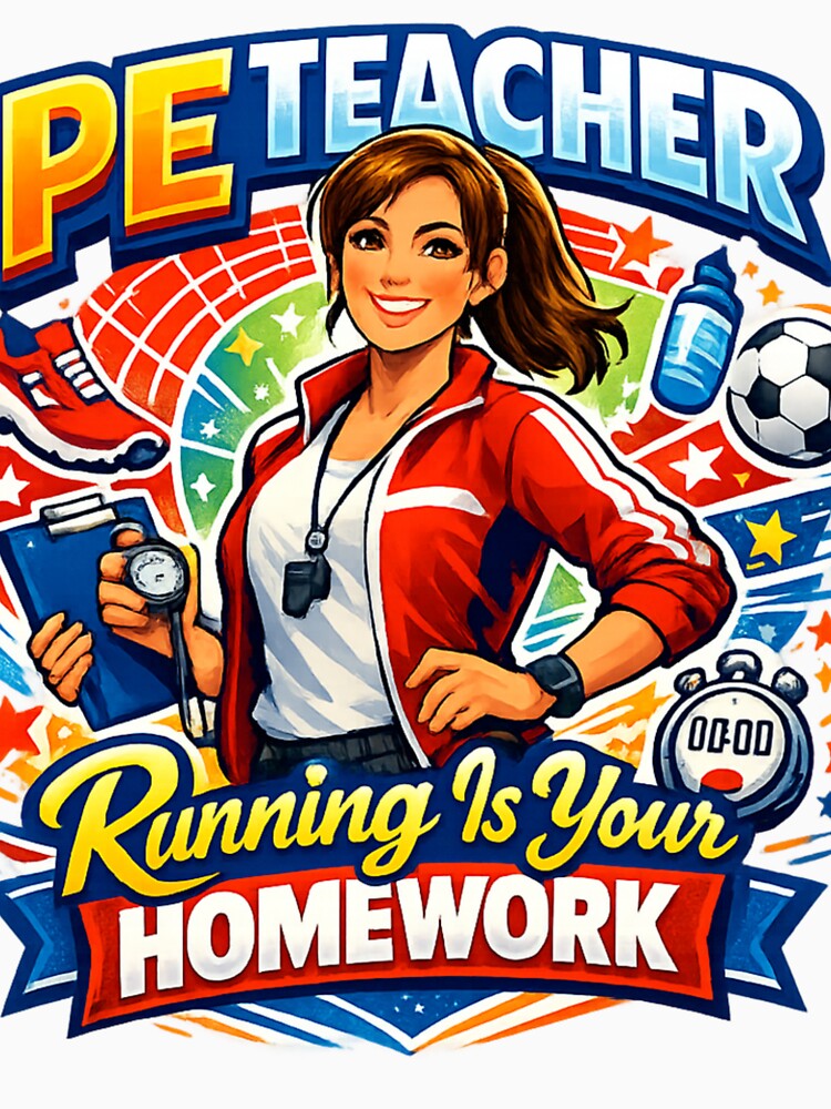 PE Teacher Running Is Your Homework Funny Shirt by Fruitflix