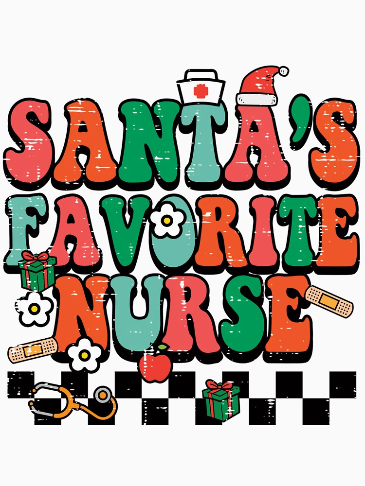 Vintage Santas Retro Nurse Classic Favorite Merry Christmas by Olincristie