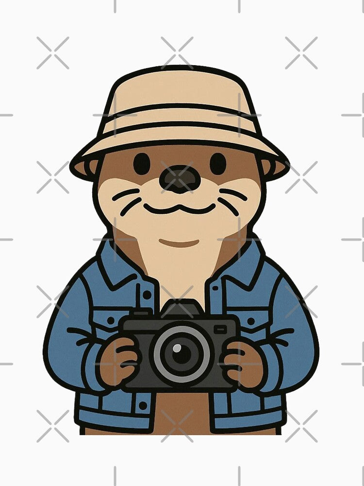 Otter Photographer in Denim Jacket – Cute Animal Character by Confuzz1ed