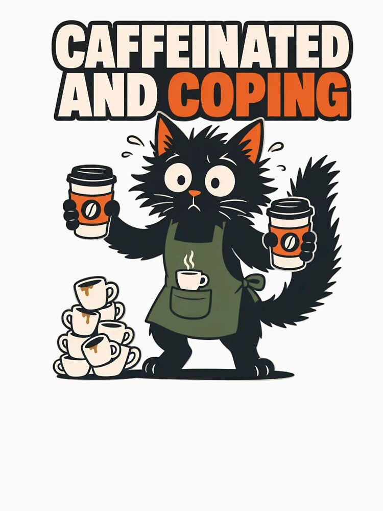 Caffeinated and Feral | Furry Barista Anthro Cat Coffee Humor by Furrenzy