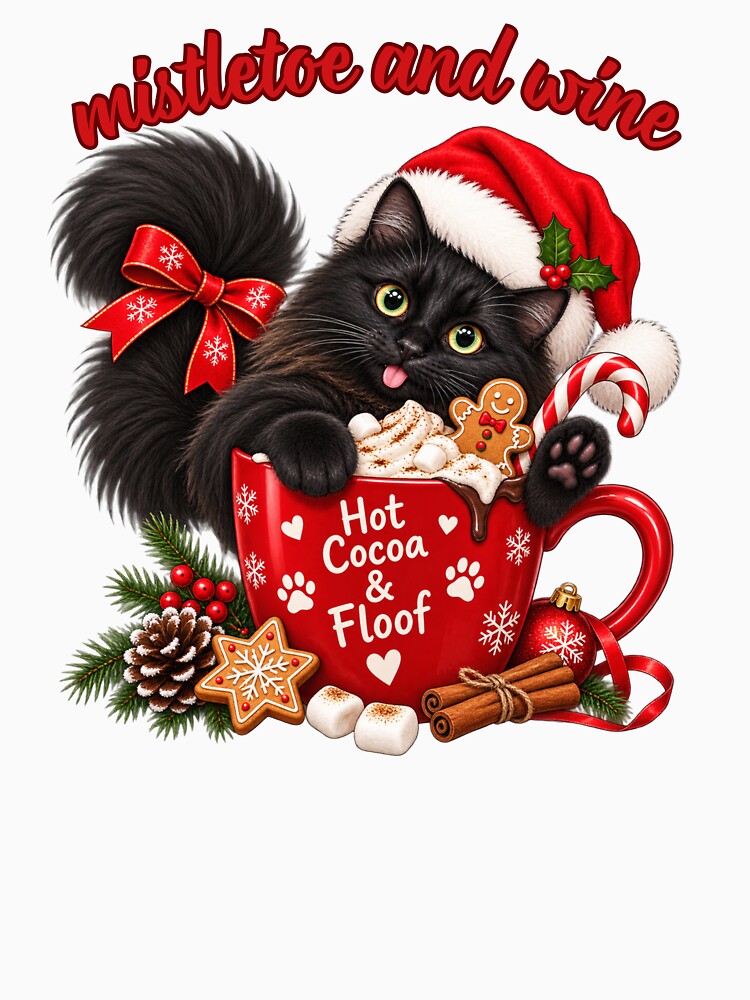 Christmas Floof Hot Cocoa Cat by lumar23