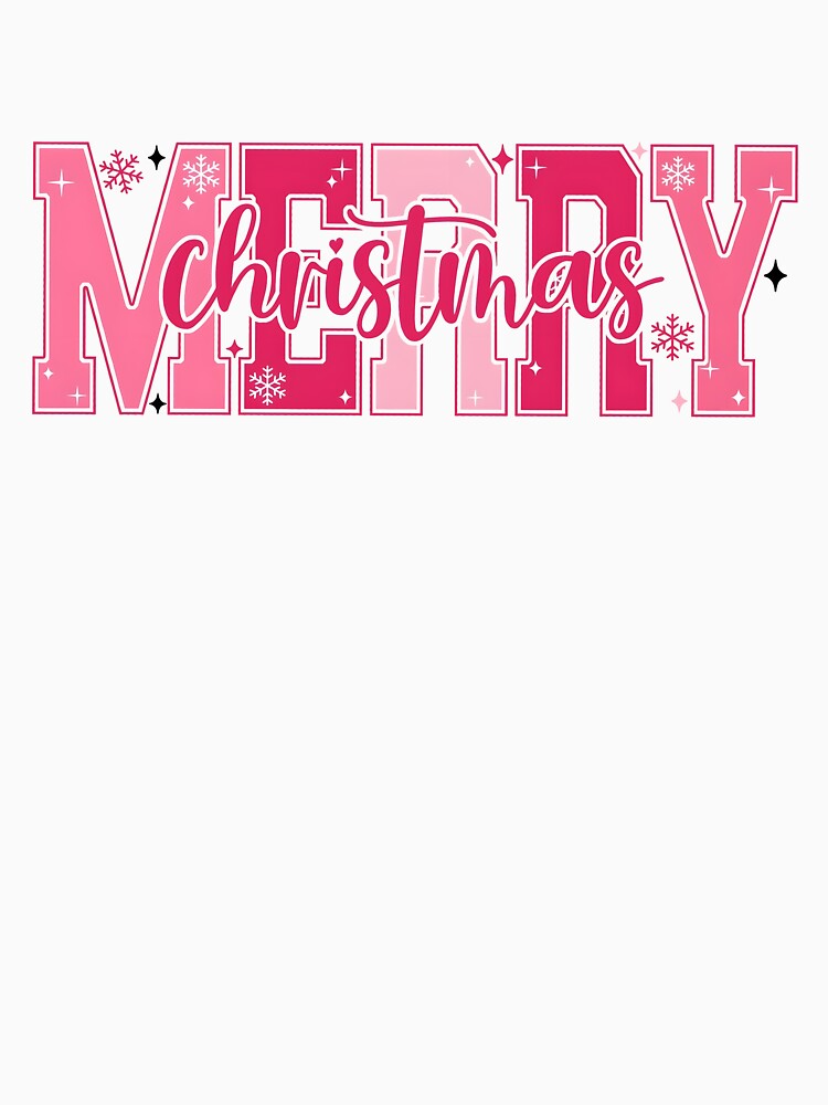 Pink Merry Christmas Varsity, Merry Christmas, Christmas by Davidkoci