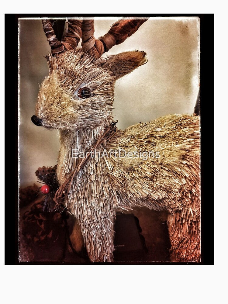 Cute Straw Reindeer Decoration Photography Design by EarthArtDesigns