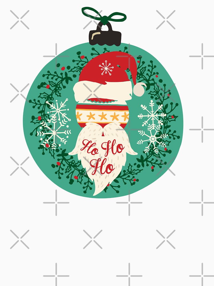 Vintage Style Christmas Ornament with Santa & HoHoHo by moosemtndesign