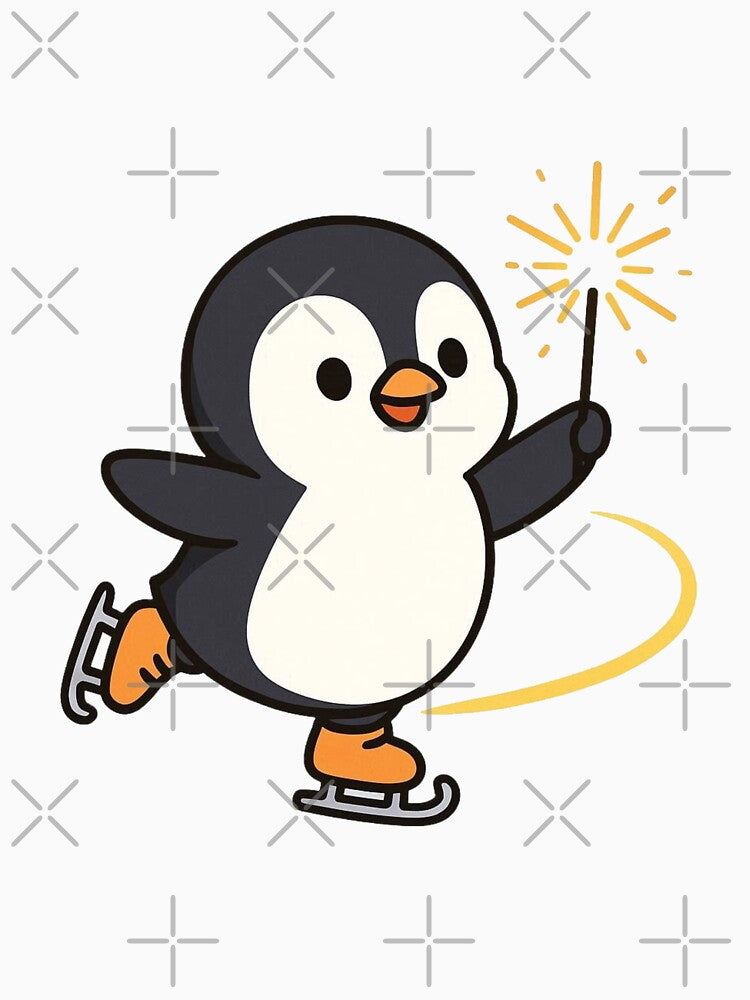 Penguin with Sparkler – Cheerful Winter Holiday Art by Confuzz1ed