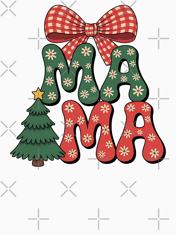 Christmas Mama Claus Coquette Bow Xmas Tree Groovy by BakeryDozen