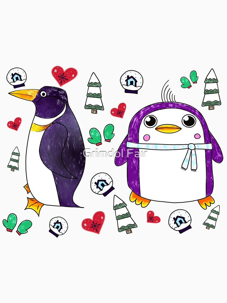 Christmas Penguin Adorable Kawaii Pattern by Grimdol Fair