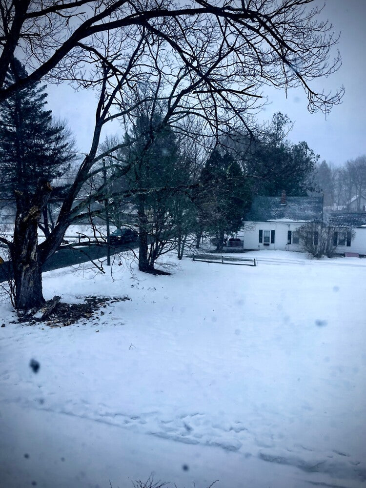 Snowy day in the village by Natalia-Designs