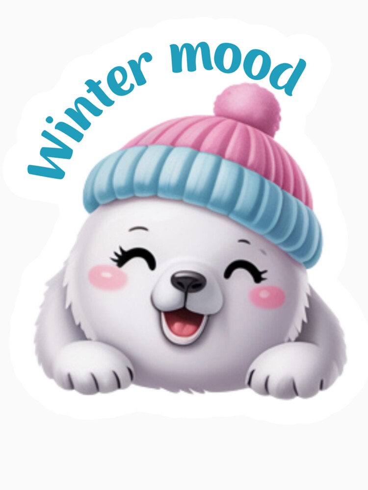 Winter Mood Cute Bear Sticker. by Inspiration205