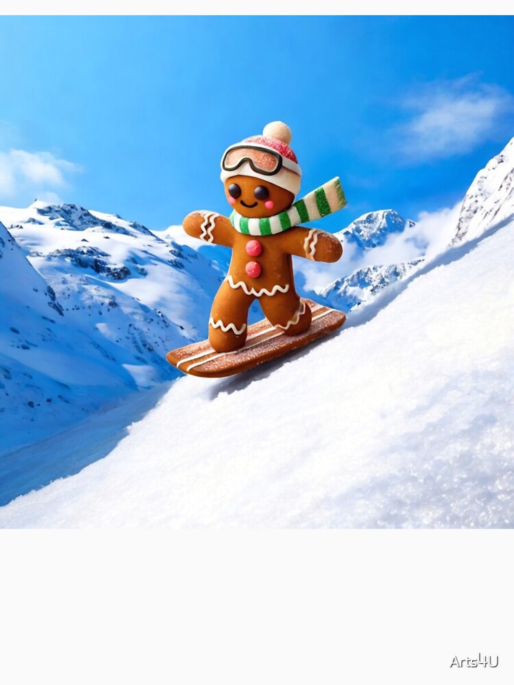 GINGERBREAD MAN CATCHING SOME SLOPES by Arts4U
