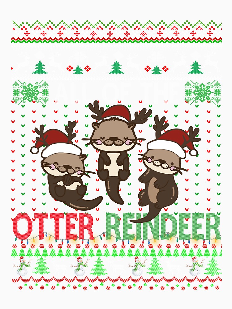 Funny Otter Reindeer Kids Ugly Merry Xmas Amimal Lover Kids Toddlers by LavateArtStudio