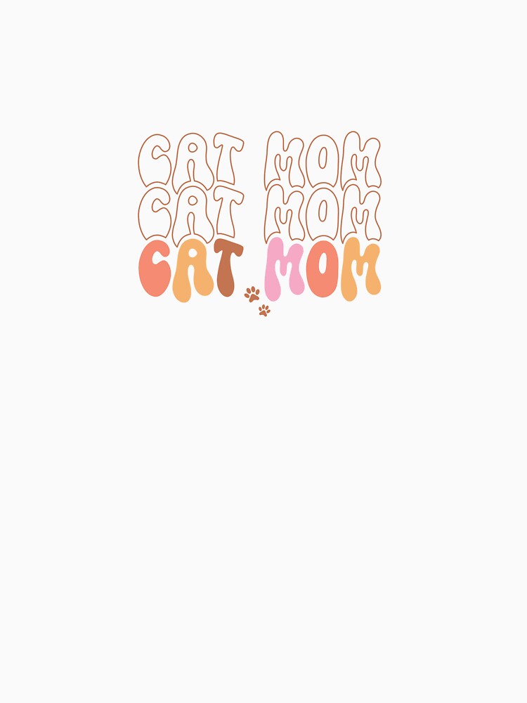 Cat Mom Groovy Design Paw Prints Comfort Colors by daninichole