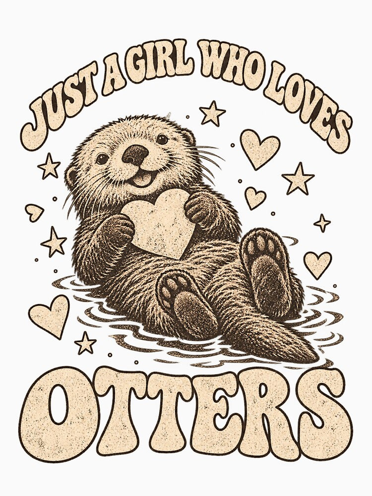 Cute Otter Lover Retro Groovy Sea Otter Aesthetic by Yellowriversss