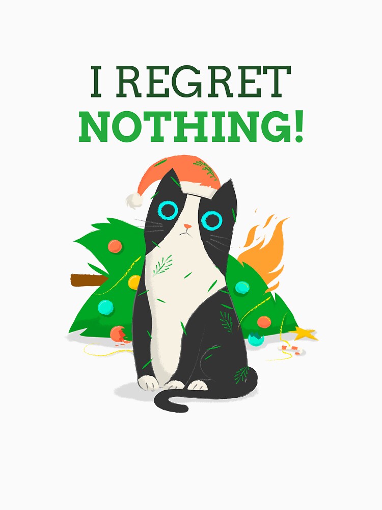 I Regret Nothing Christmas Tree Cat by CtyStyl