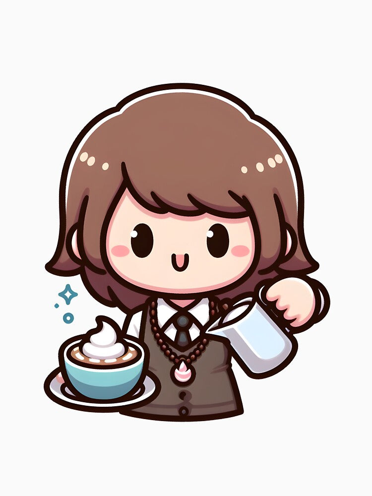 Kawaii Barista With A Frothy Milk Necklace by CanvasCutie