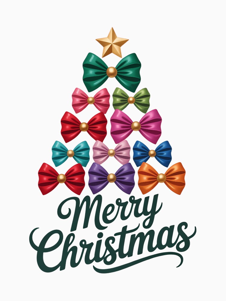 Coquette Bow Christmas Tree Christmas Glitter Festive Merry Christmas Ornament Holiday by PunkNation-Arts