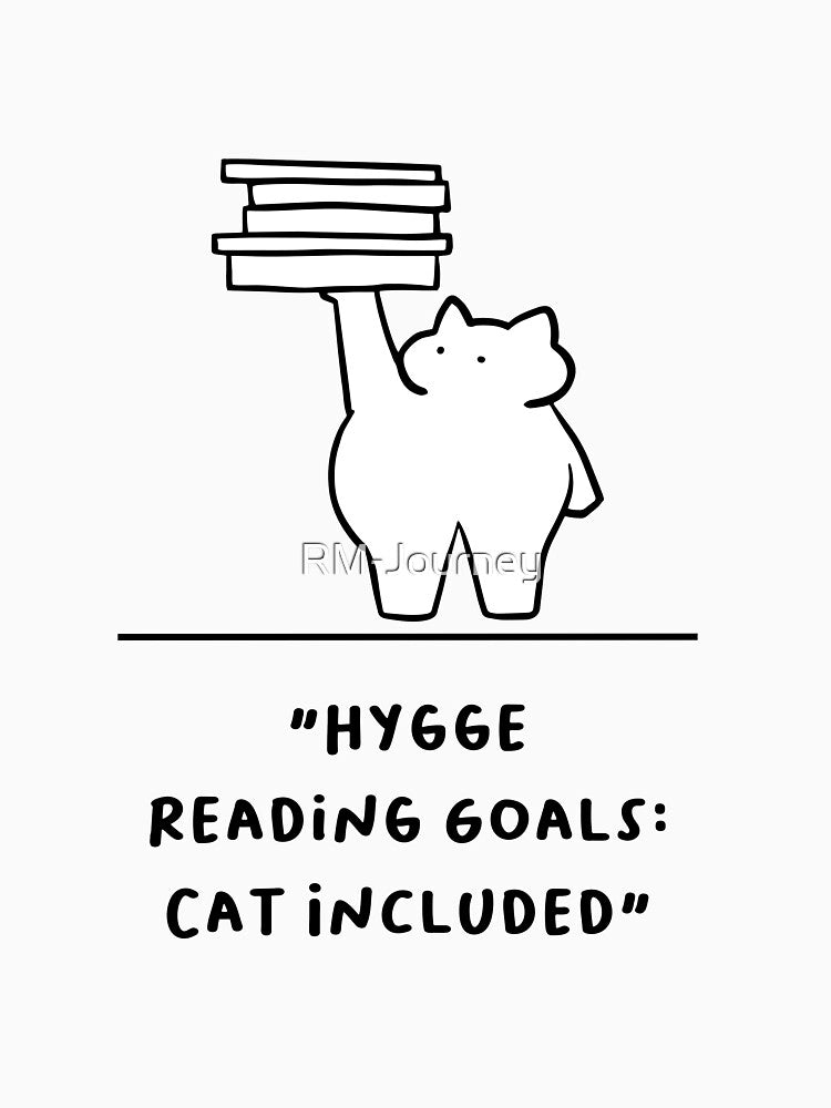 "Hygge Reading Goals: Cat Included" | Adorable Cat Illustration by RM-Journey