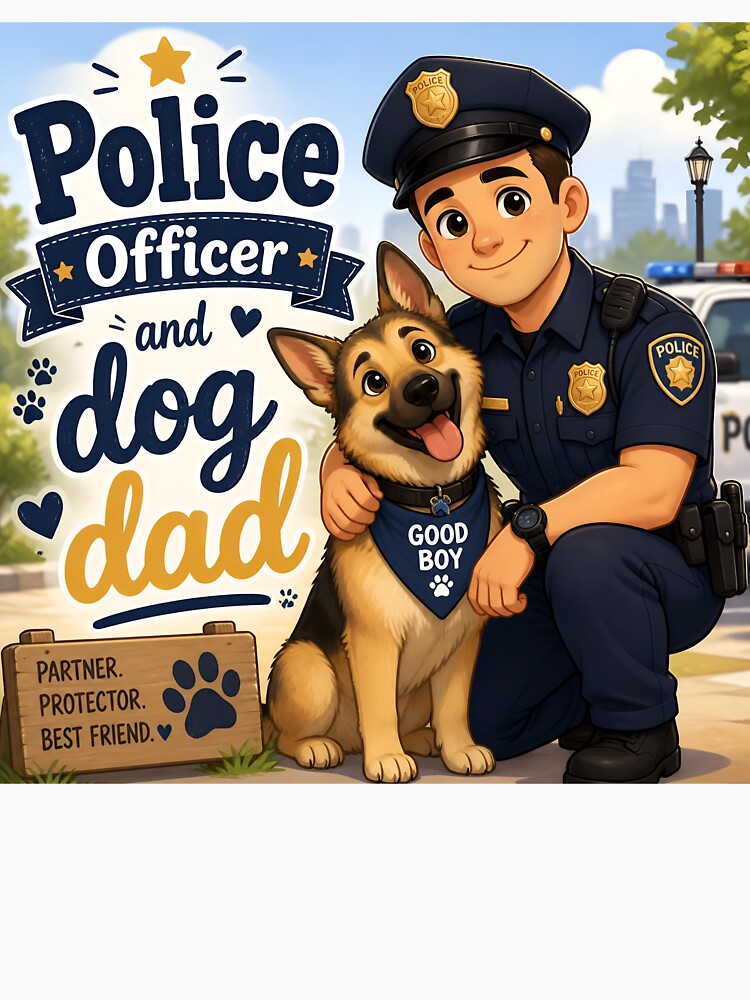 Police Officer and Dog Dad — Funny Police Officer Dog Dad Gift Shirt by DoggyDayLove