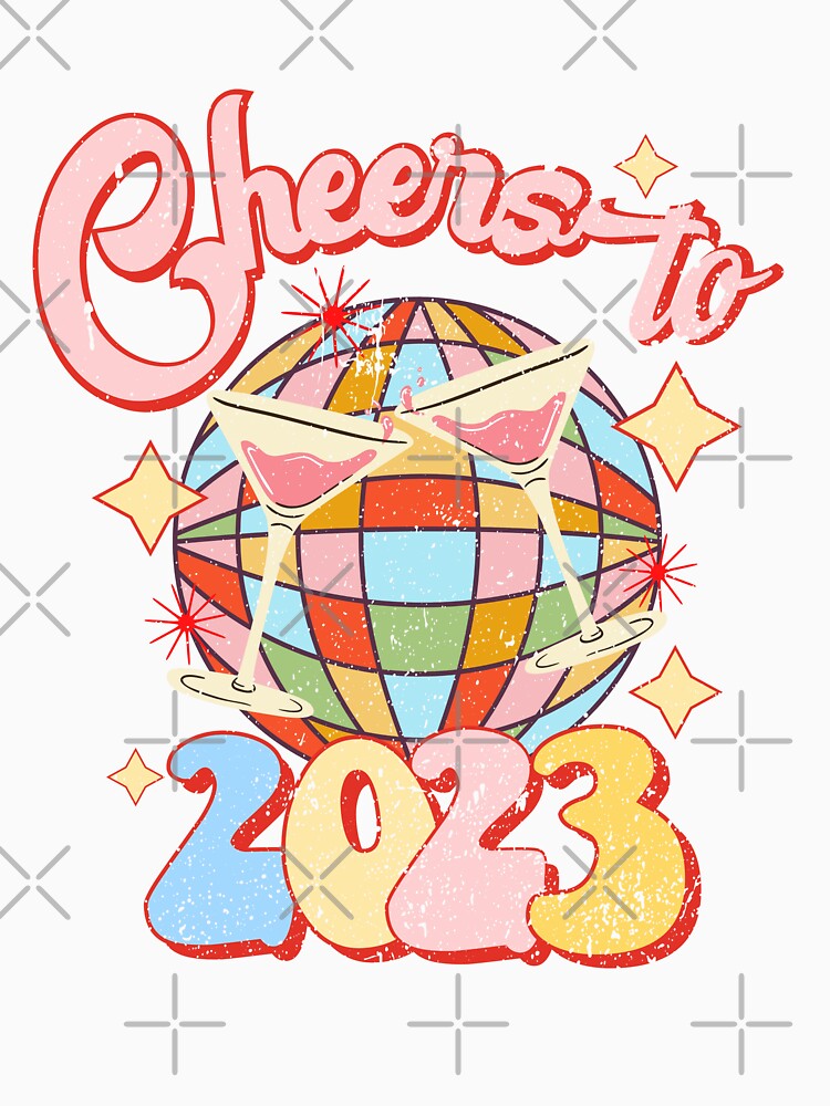 Happy new year 2023 cheers to 2023 retro disco ball New Year’s Eve party by ArtfulGiftShop