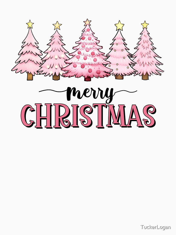 Pink Merry Christmas Tree Stars by TuckerLogan