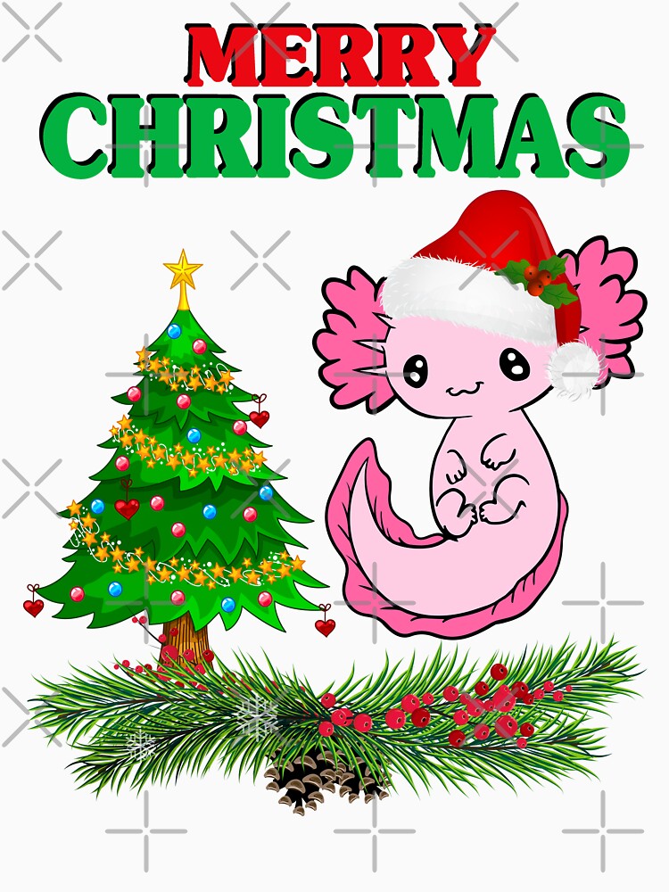Christmas Axolotl, Christmas Tree with Axolotl by MoSaid