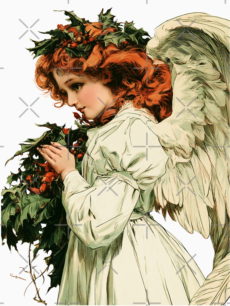 Victorian Christmas angel card by MendaciousMina
