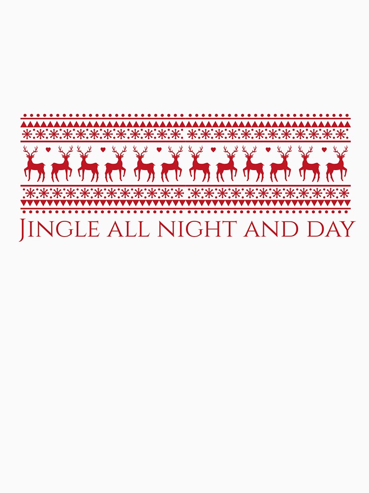 Jingle All Night and Day – Retro Christmas Sweater Style Design by printzy Lab