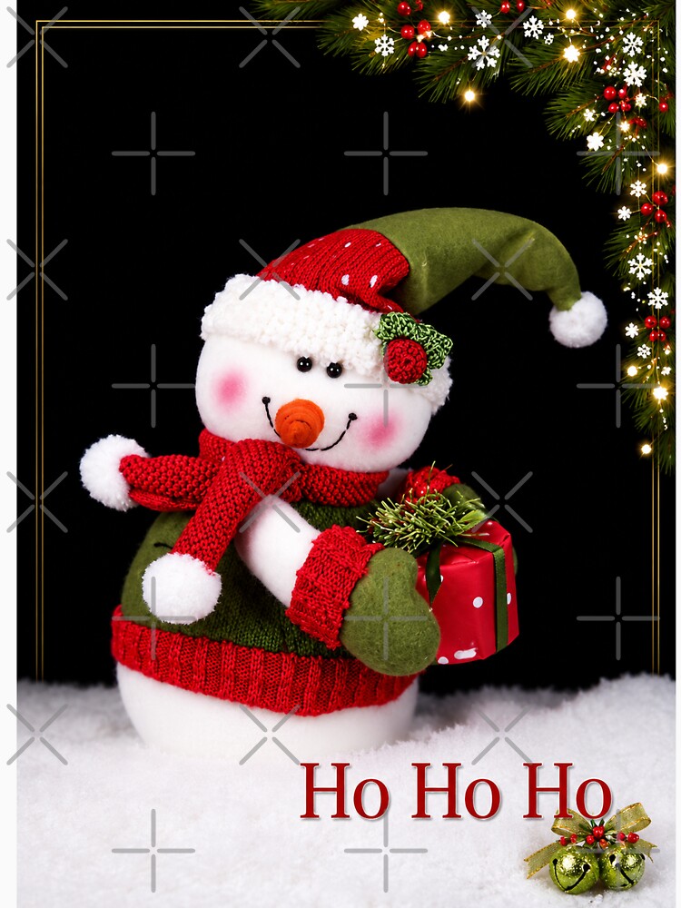 Ho Ho Ho – Festive Snowman with Christmas Gift by Kimberly Palmer