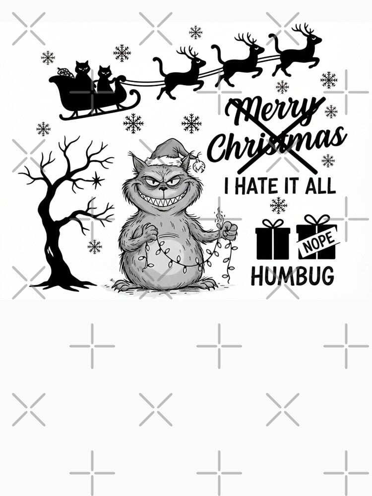 The Grinch Cat: Feline Holiday Rebellion Sticker – Humbug & Meow! by CosyCush