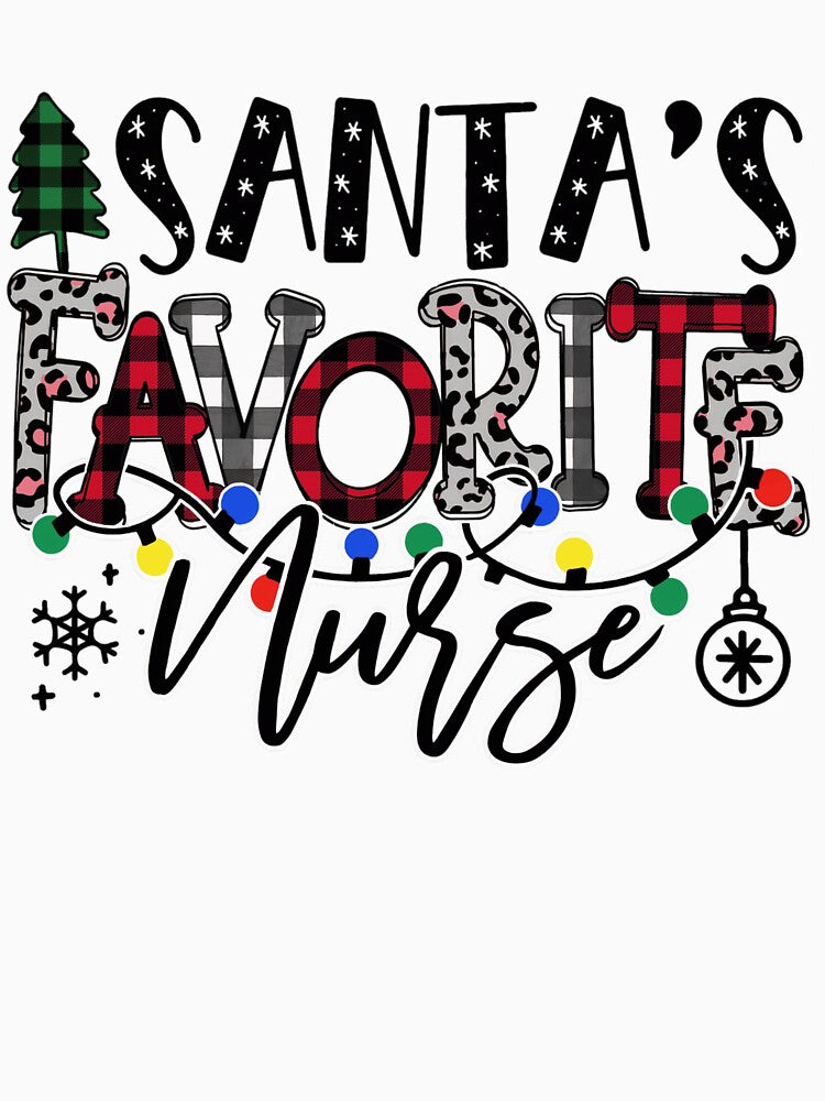 Retro Vintage Favorite Nurse Santas Merry Classic Christmas by Olincristie