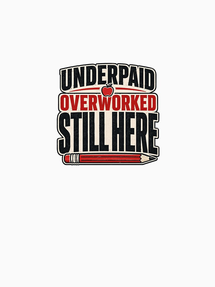 Underpaid Overworked Still Here - Teacher Back to School by RedRubyBubble