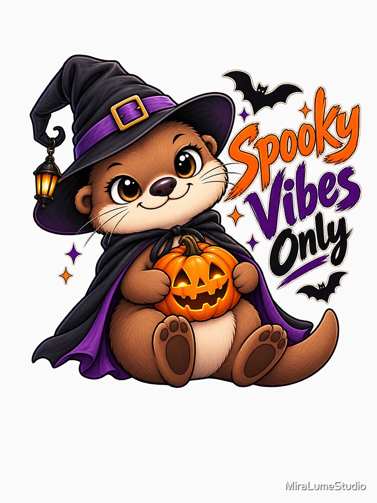 Funny Otter Meme Collection - Spooky Vibes Only Otter Halloween Meme - Creepy Cute Cartoon Otter | Spooky Season by MiraLumeStudio