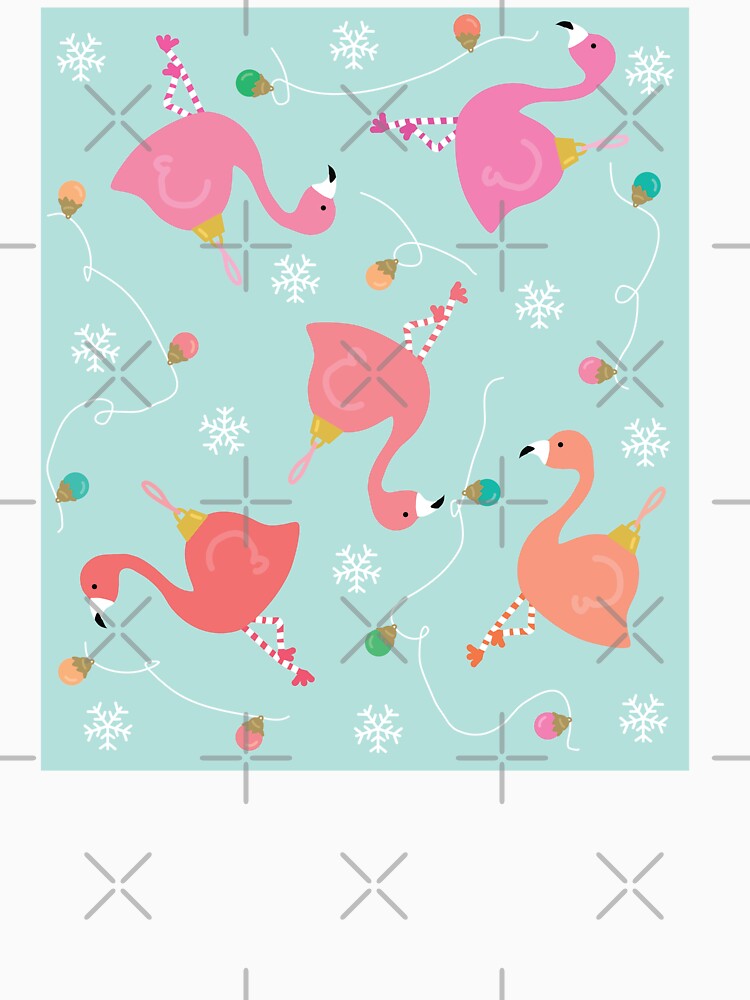 Flamingo Ornaments - Christmas Pattern Art Print by TheBrightInk