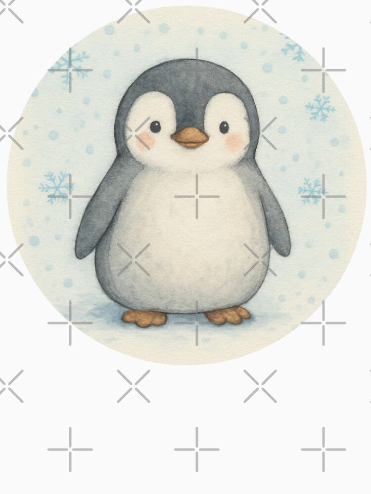 Friendly Penguin | Snowy Watercolor Dots by Polariszero