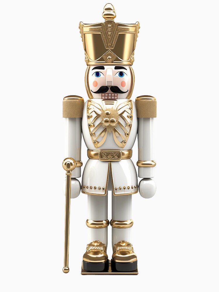 Elegant Gold Nutcracker Christmas Art by GlowValeStudio