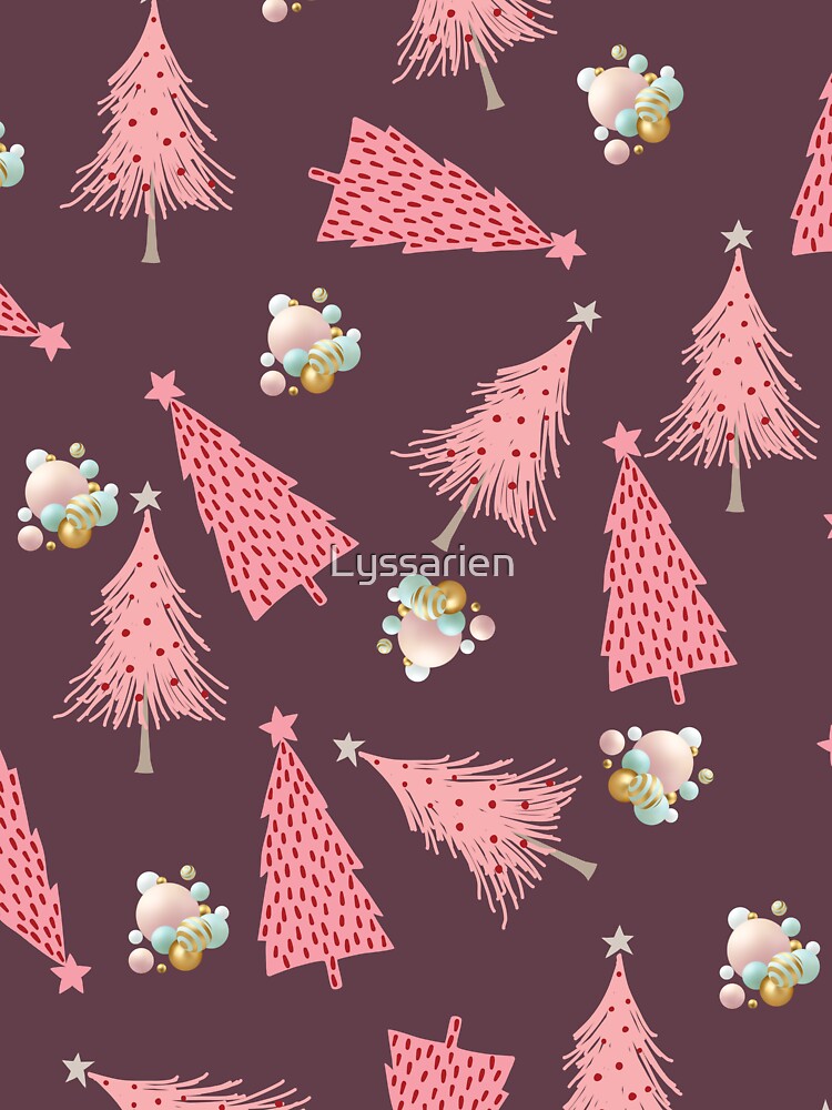 Pink Christmas Tree Pattern by Lyssarien