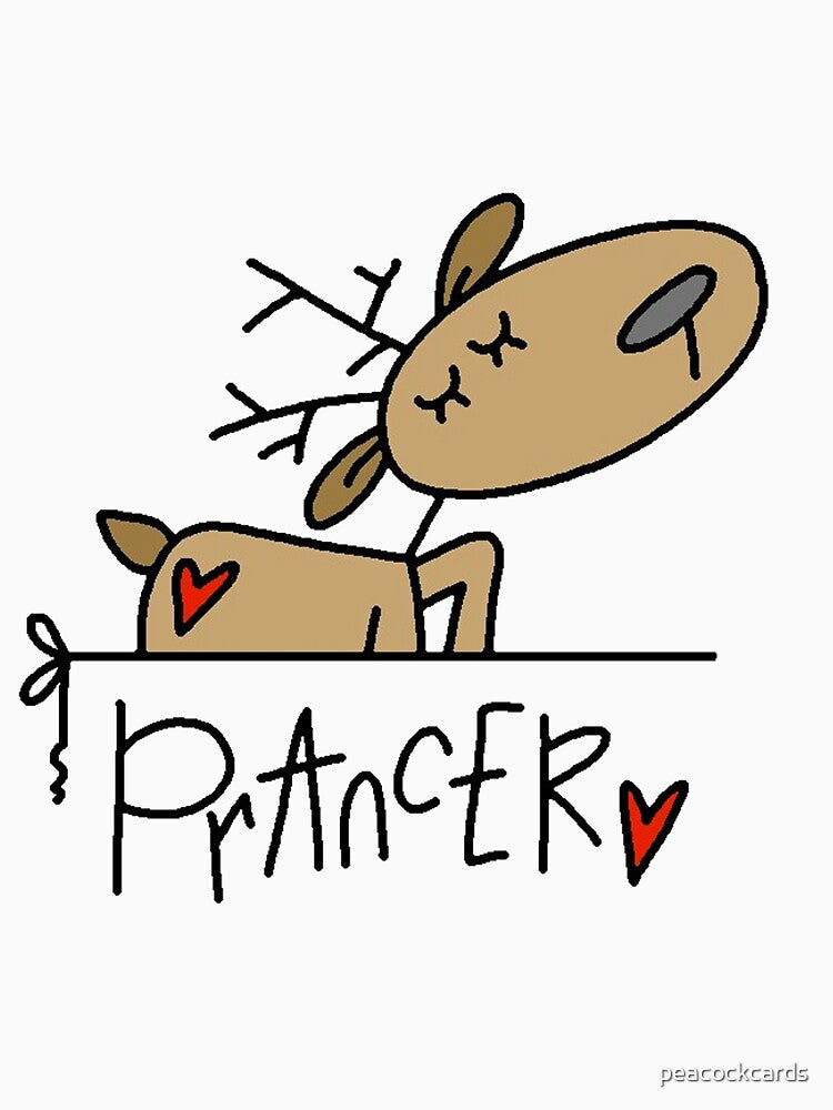 Christmas Holiday Prancer Reindeer by peacockcards