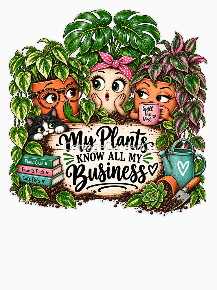 My Plants Know All My Business – Funny Plant Lover Design by CottageGardenCo