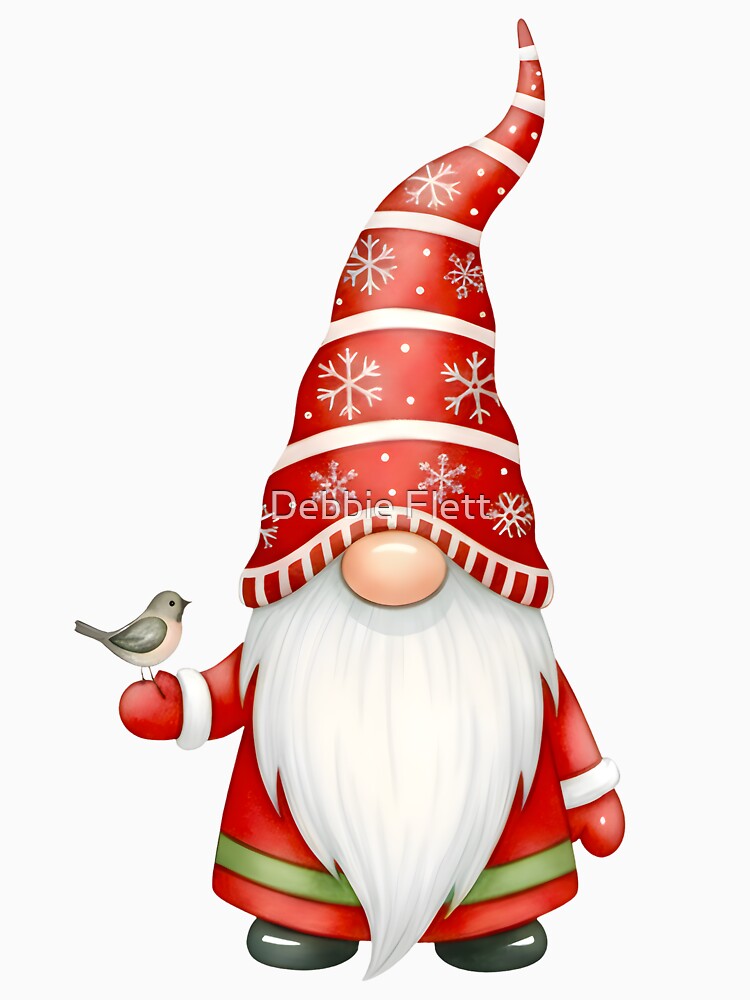 Christmas Gnome with Bird by debbiedoodarday