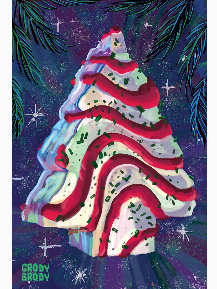 Christmas Tree Cake Painting by Grody Brody