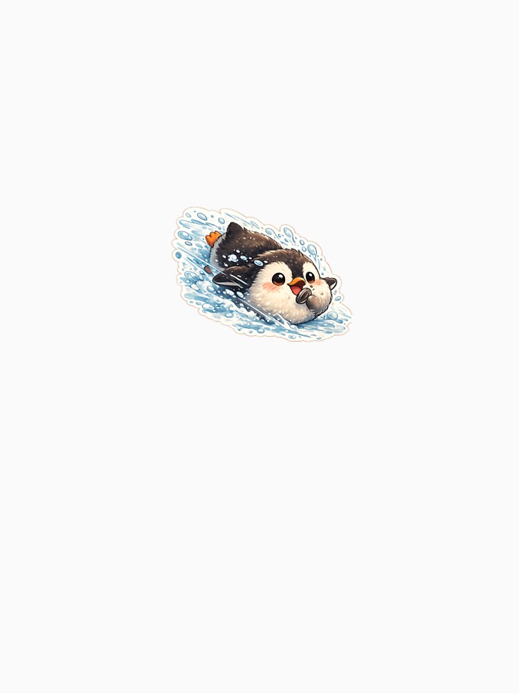 Cute Penguin Sliding on Ice by InkPixell