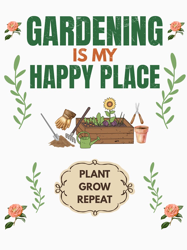 Gardening Is My Happy Place Vintage Garden Lover Design by Uvclick
