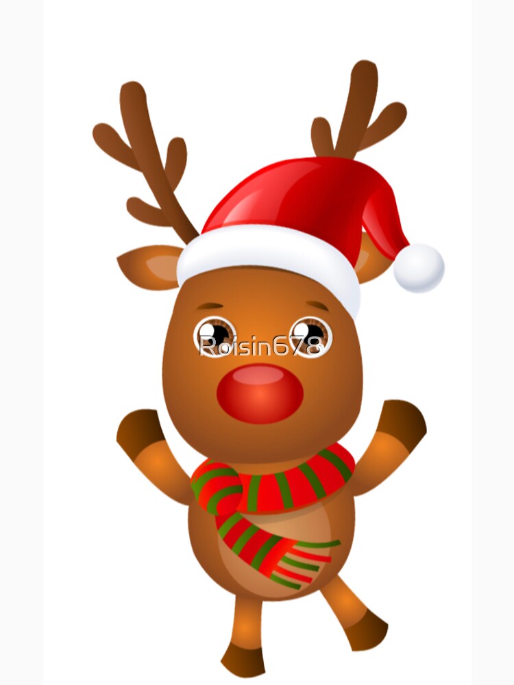 Cute reindeer with hat and scarf by Roisin678