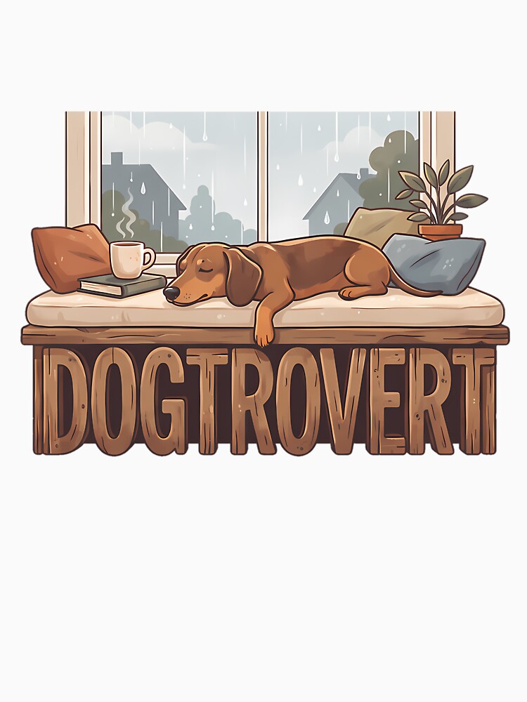 Cozy Dogtrovert Dachshund Rainy Window by christineirist
