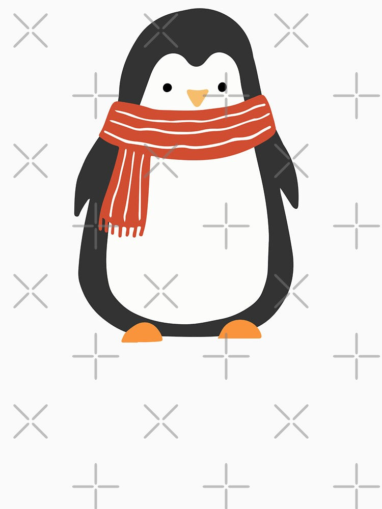 Penguin With Scarf Illustration by KarolinaPaz