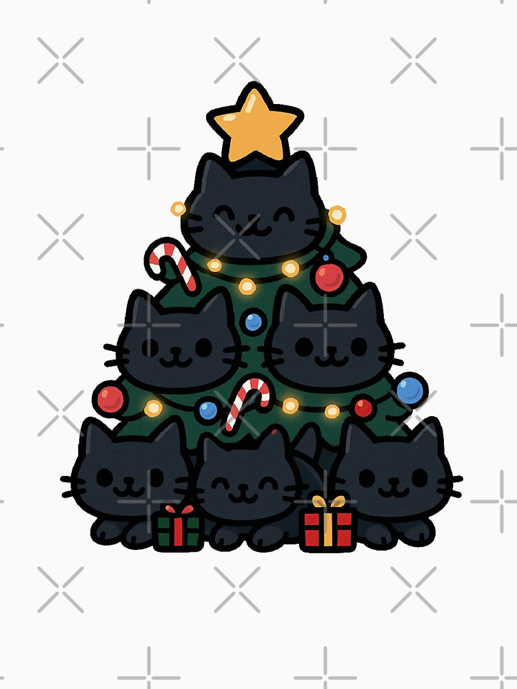 Christmas Tree Cat – Cute Festive Cat in Christmas Tree Design by Shtex