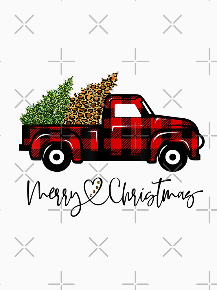 Merry Christmas Buffalo Truck Tree Red Plaid Leopard by Kelly993