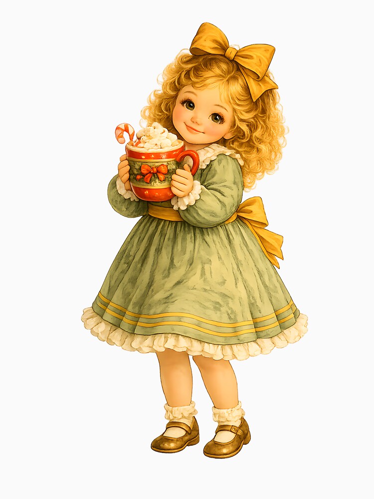 Vintage Christmas Cocoa Doll Illustration by aleano2026