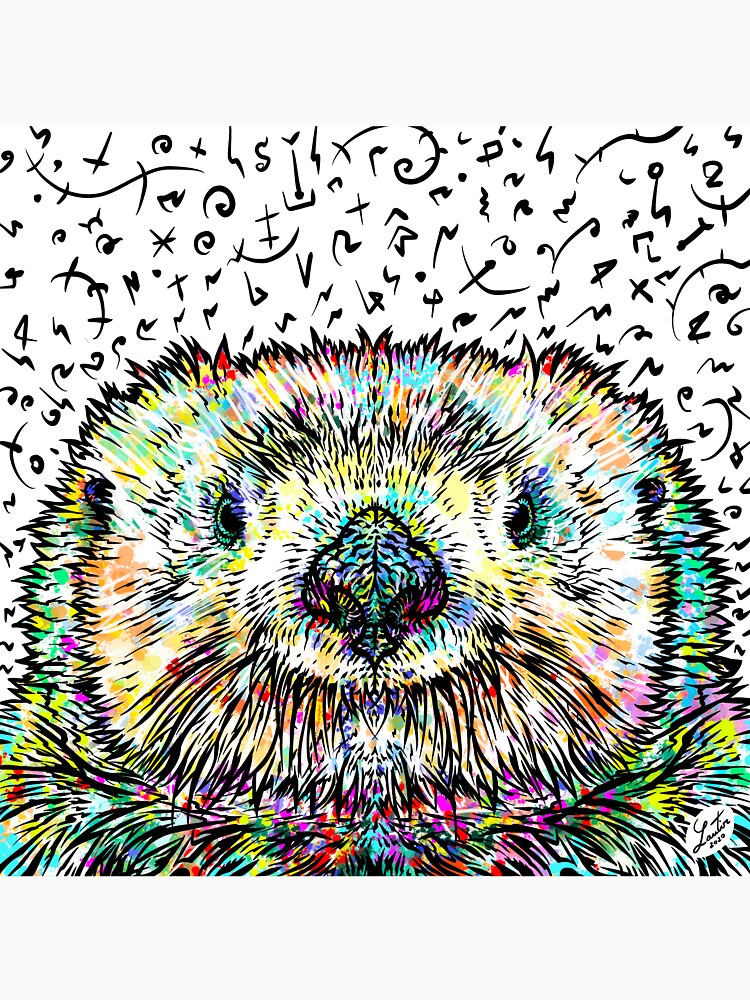 OTTER acrylic and ink portrait .2 by lautir