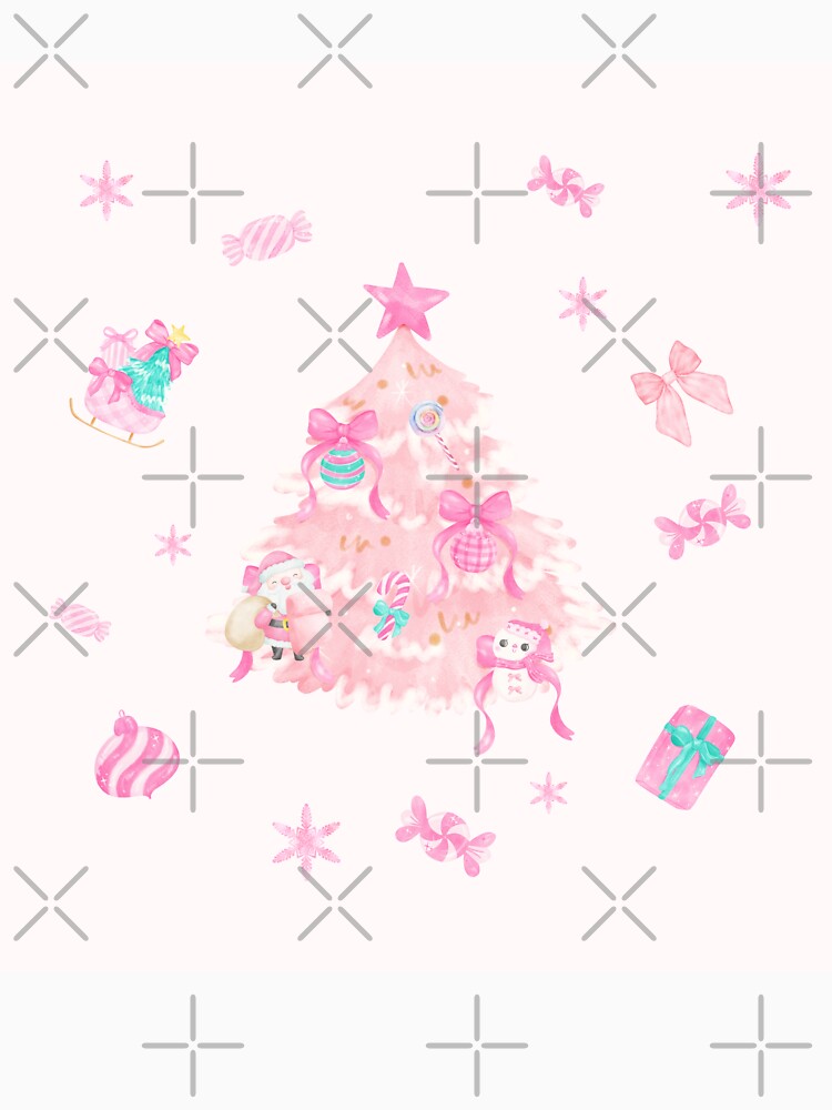 Pastel Pink Christmas Tree Wonderland by Neranchara